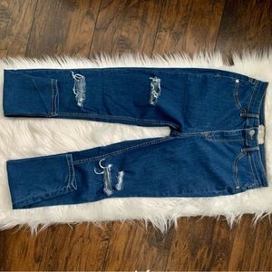 Free People Distressed High Rise Jeans